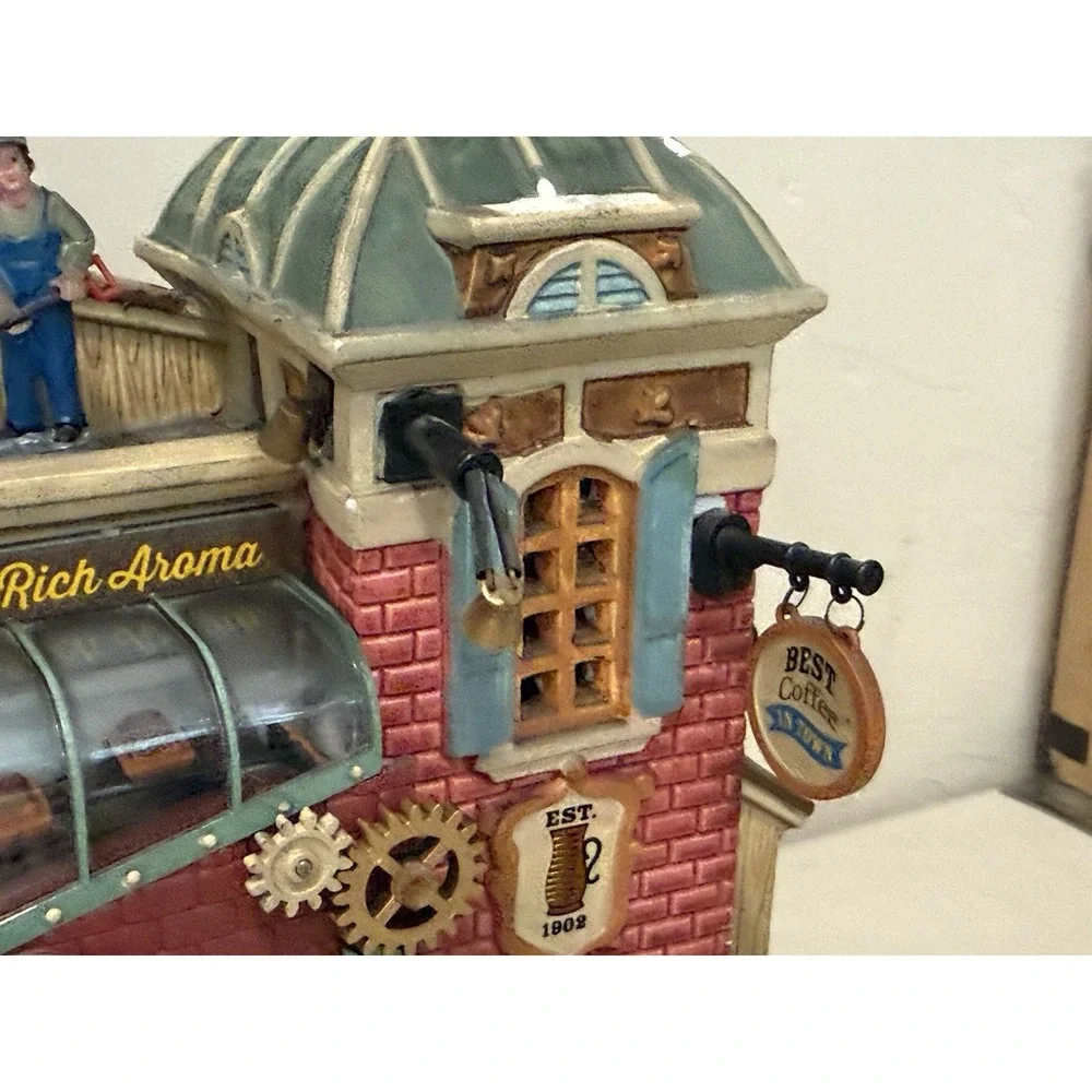 Lemax Vintage Grind Coffee Company Sights & Sounds Tested Working Read